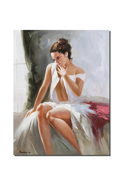 artnova Tablou seminud pictat manual, Feminitate, 90x70cm pictura ulei pe pan...