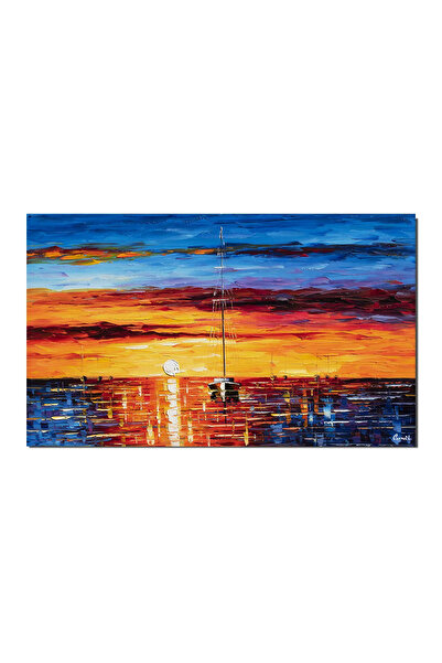 artnova Картина Ветроход на здрач, ръчно рисувана, 100x60см, маслена на платн...