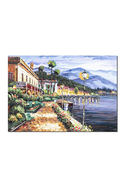 artnova Картина  "Беладжио, езеро Комо ", ръчно рисувана, 100x70см, маслена н...