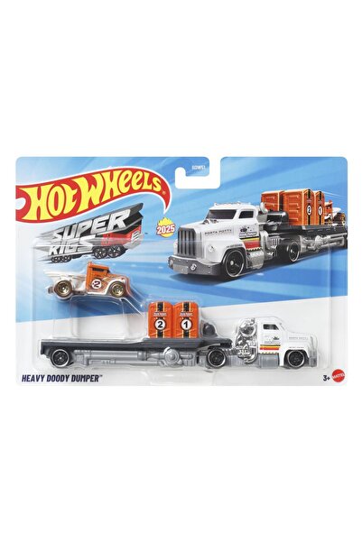 mattel Hot Wheels Super Rigs Set de camion basculant și mașină pentru sarcini...