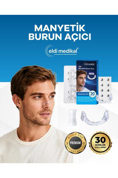 Eldi Medikal Eldi Manyetik Burun Açıcı Şeffaf Başlangıç Seti (30 Çift Yapışka...
