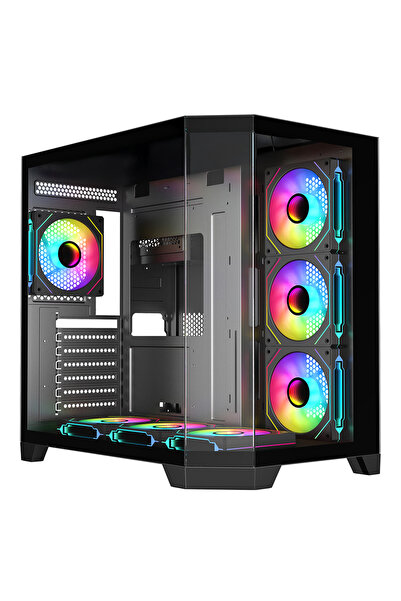 Universal FRISBY FC-9550G 850W 80+ أسود برونزي 7x ARGB Fan Mid Tower ATX Case
