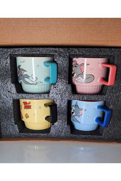 muzipstore Tom ve Jerry Kupa -Mug Seti 4'lü