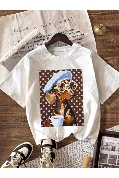 SVART WEAR Dog Printed Oversize Crew Neck Summer T-Shirt