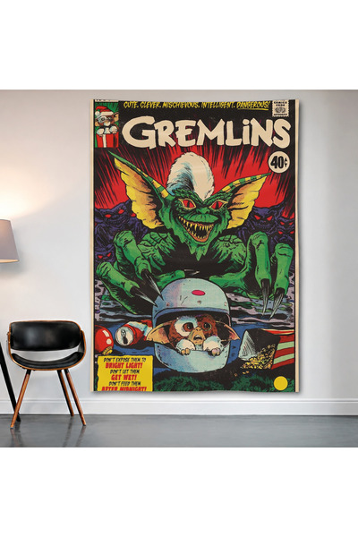 Geek Cultcha Gremlins Vintage Comic Wall Cloth Wall Tapestry First Quality Sa...