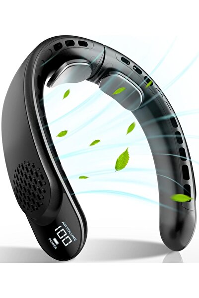 Arabest مروحة رقبة قابلة لإعادة الشحن، محمولة، بشاشة LED، 3 سرعات، بطارية 400...