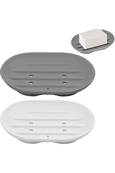 Arabest Soap Dish,2-Piece Silicone,Anti-Slip,Self-Draining,Portable Shower So...