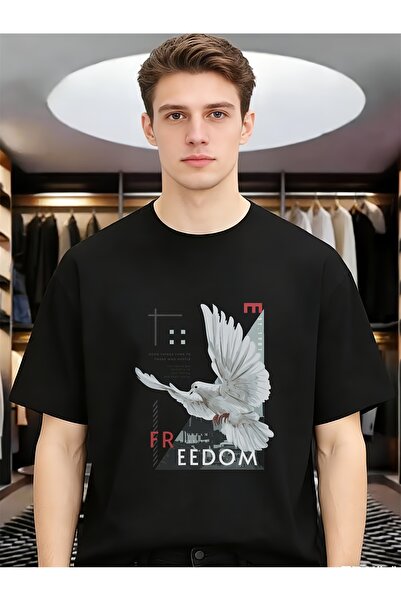 NOURAM Freedom Men Spring Summer Funny Unique Tees Cotton Round Neck Short Sl...