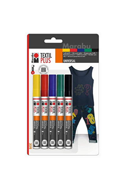 Marabu Markere pentru tesaturi inchise la culoare set 5 culori 3mm multicolor