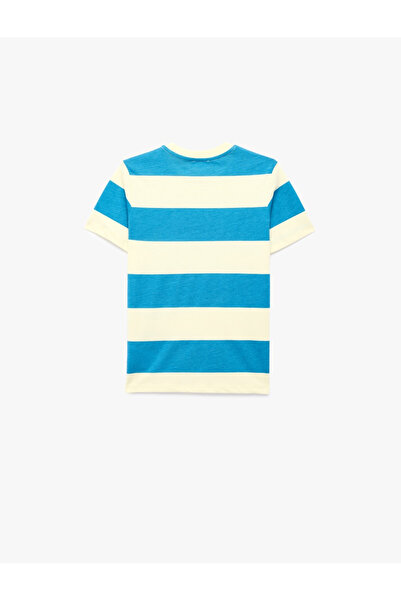 Koton Boys' Cotton Crew Neck Short Sleeve Striped T-Shirt