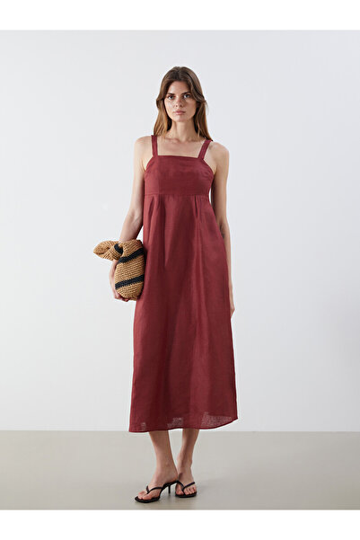 LC Waikiki Square Neck 100% Linen Dress