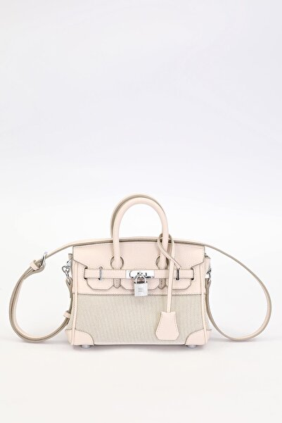 Levidor White Lock Detail Square Handbag