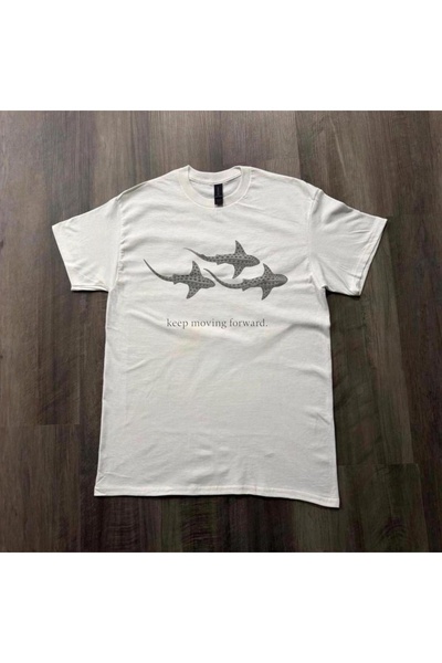 Grafftee Clothing تي شيرت شارك مطبوع للجنسين مقاس كبير