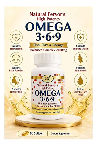 Natural Fervor 's High Omega 3-6-9 – 90 Softgels