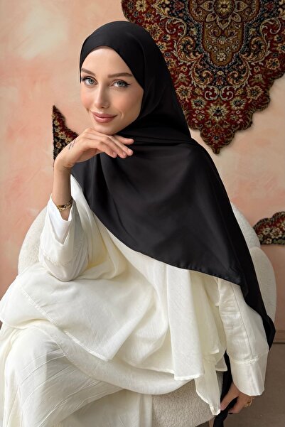 İmajButik Black Kobe Satin Evening Dress Shawl