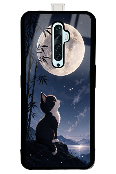 Spoyi Oppo Reno 2Z Moon Guardian Kitty Tasarımlı Glossy Telefon Kılıfı
