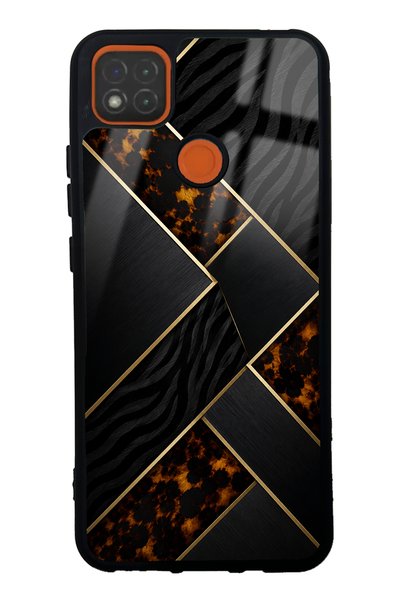 Spoyi حافظة هاتف Xiaomi Redmi 9C باللون الأسود اللامع بتصميم فسيفسائي
