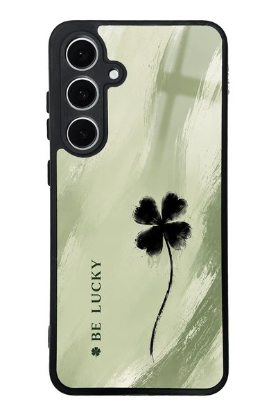 Spoyi Samsung S24 Fe Sage Lucky Clover Design Glossy Phone Case