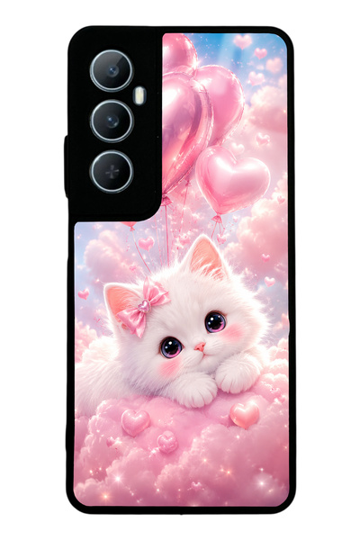 Spoyi حافظة هاتف لامعة بتصميم Realme C65 Cupid Cloud Kitty