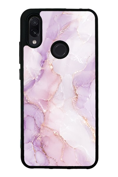 Spoyi حافظة هاتف لامعة بتصميم رخامي باللون الوردي الخزامى لهاتف Xiaomi Redmi ...
