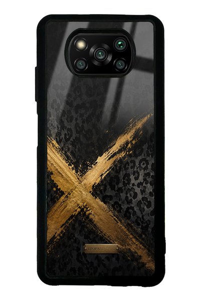 Spoyi حافظة هاتف Xiaomi Poco X3 Golden Leopard X ذات تصميم لامع