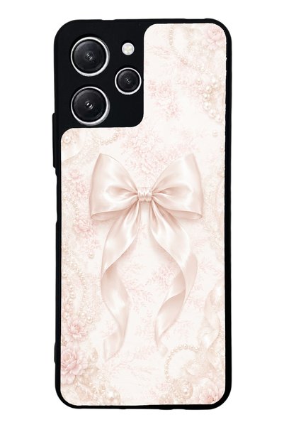 Spoyi حافظة هاتف Xiaomi Redmi 12 Blush Pearl Bow Design لامعة
