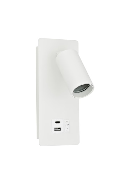 NO BRAND Απλίκα Ανάγνωσης Αλουμινίου Arte Illumina Von GU11 Max 8W με USB Typ...