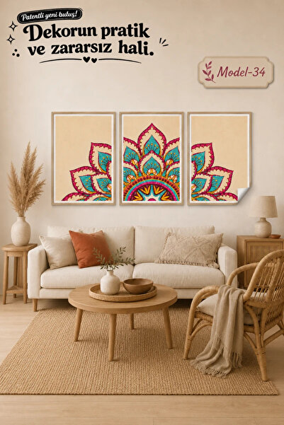 Akıllı Kağıt Static Cling Table - Poster Modern (Model- 34)