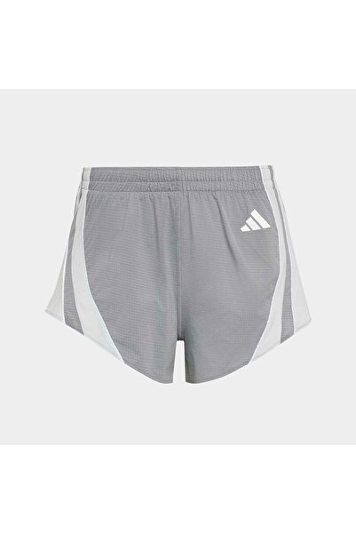 adidas شورت الجري Adizero Archive للسيدات باللون الرمادي (KT4854)
