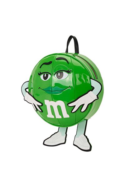 Loungefly Rucsac mini figural M&M's, verde, 23x27x11cm, cu buzunare laterale