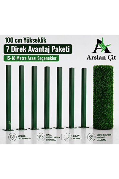 msy garden fenc Çim Çit 100 cm x (15m-18m) Arası Ölçü Seçenekleri 7 ADET Galv...