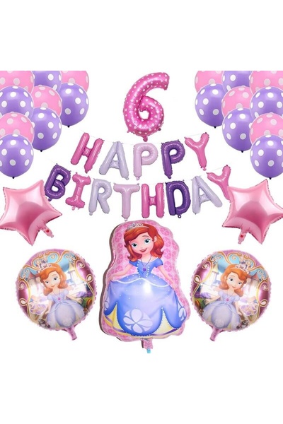 Baloane Vesele Decor Aniversar 37 Baloane Printesa Sofia 6 ANI SET283-6