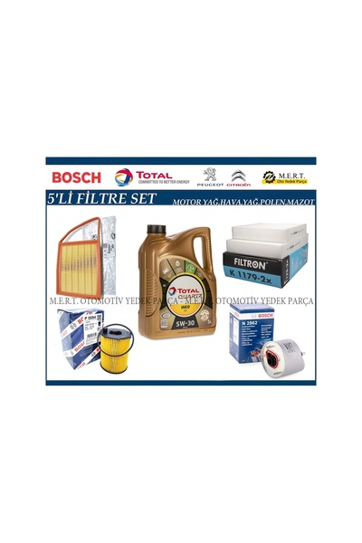 BAKIMFILOSU Peugeot 2008 1.6 E-Hdi Filtre Bakım Seti + Motor Yağı