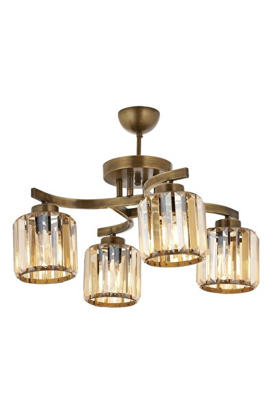 Avonni AV-65229-4E Eskitme Kaplama Modern Avize E27 Metal Kristal H: 40 cm, Ø...