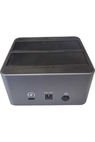 haysenser Dual Bay HDD Docking Station – USB 3.2 Type-C, Supports 2.5”/3.5” SATA SSD/HDD, 6Gbps Speed, 20TB Max, One-Click Offline Clone