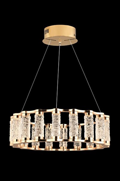 Avonni AV-7015-8003-60 Gold Kaplama Klasik Avize LED Metal Kristal H: 100 cm,...