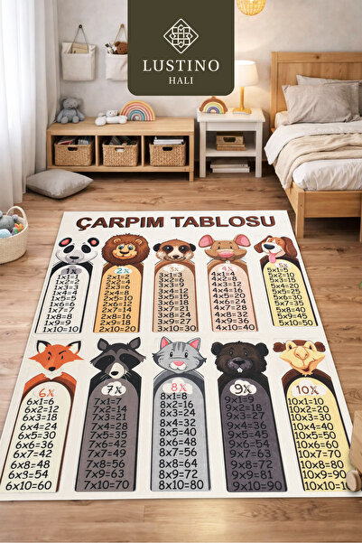 Lustino Halı Yıkanabilir Çocuk Halısı Kaymaz Taban Leke Tutmaz Çocuk Odası Ha...