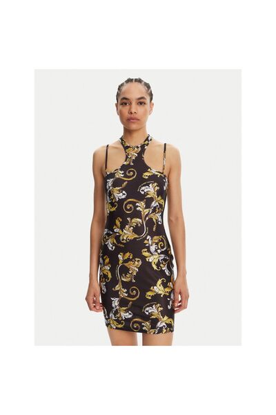 VERSACE JEANS COUTURE Γυναικείο Φόρεμα Κοκτέιλ 78HAO914 JS470 Μαύρο