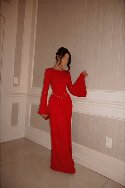 MILANORA Evening Dress Red Color