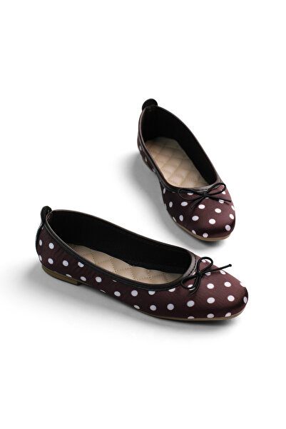 Tonny Black Women's Bitter Brown Comfortable Fit Speckled Detailed Ballerinas