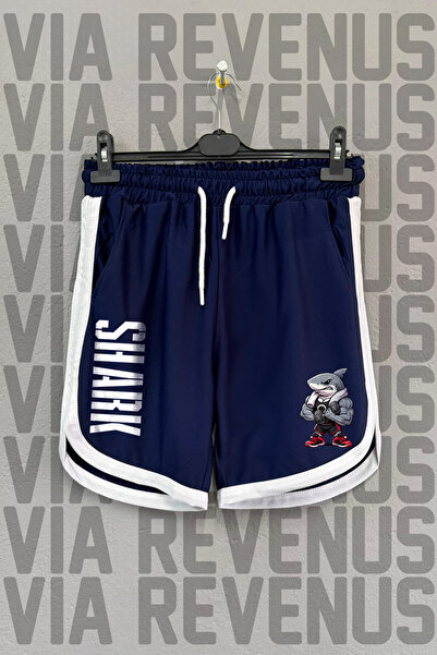 Vordevia Σορτς προπόνησης γυμναστικής με στάμπα Fitness Shark, Unisex, ρετρό ...