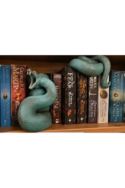 Yaratıcı sanatlar atölyesi 2-Piece Realistic Snake Bookend Book Holder Book N...
