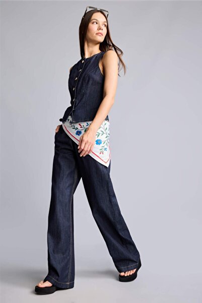 DeFacto Wide Leg Cepli İndigo Jean Pantolon I0072AX26HS