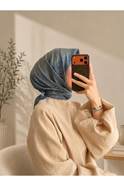 ELUREE GEOMETRİK DESEN PAMUKLU SOFT EŞARP