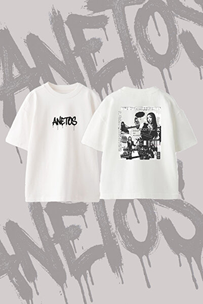 Anetos Μπλουζάκι 2000s Diva Design με στάμπα στην πλάτη, βαμβακερό, λευκό, ov...