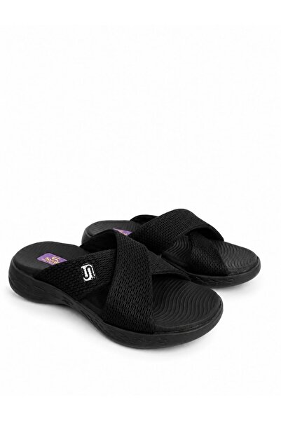 sandal spor Women's Cross Strap Sports Slippers Ss001-0298 Black