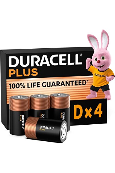 Duracell Батерии Плюс D (4 броя, D)