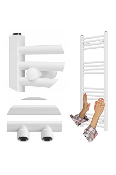 Granitan Radiator Baie Tip Scara Raven, 1100x400 mm, Alb, 372 W, 16 Elemente,...