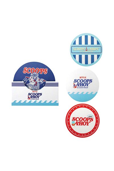 Cinereplicas Set 4 suporturi pentru pahare Scoops Ahoy, Stranger Things, desi...