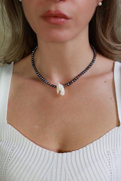 Perla Colier perle naturale indigo